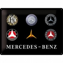 Placa metalica - Mercedes Benz Logo Evolution - 30x40 cm